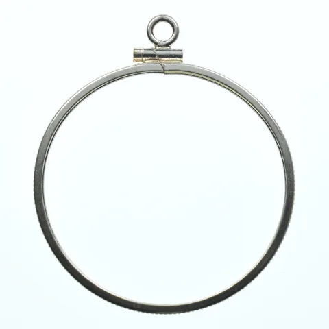 Sterling Silver 33 MM $1 Canadian Coin Bezel Pendant Frame Edge *2172