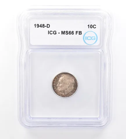 1948-D Roosevelt Dime MS66 FB ICG Beautiful Tone a1585