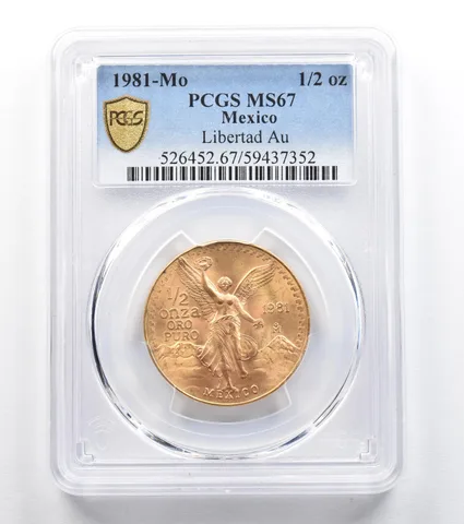 1981 Mo Mexico 1/2 Onza Gold Libertad MS67 PCGS *9627
