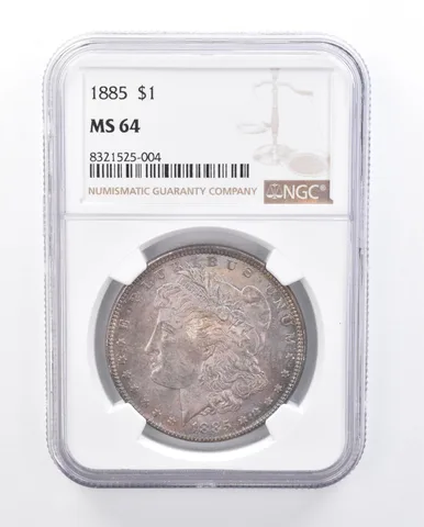 1885 Morgan Silver Dollar MS64 NGC Beautiful Tone *4523