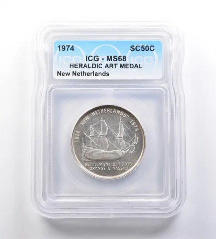 1974 So-Called Half Dollar New Netherlands MS68 ICG *7205