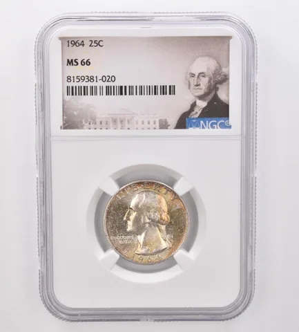 1964 Washington Quarter MS66 NGC Beautiful Tone *9890
