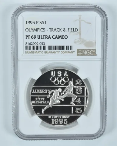 1995-P Olympic Track & Field Commemorative Silver Dollar PF69 UCAM NGC