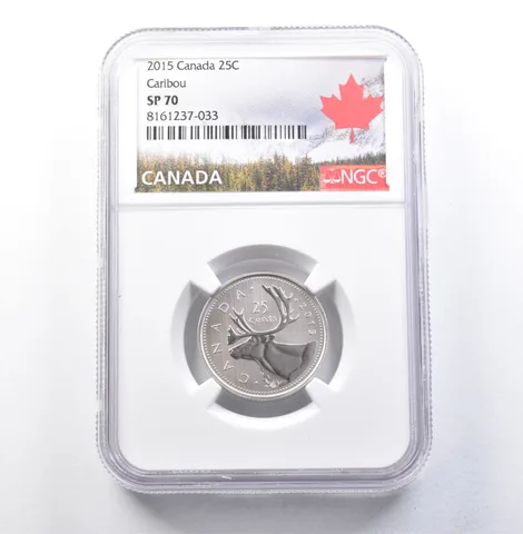 2015 Canada 25 Cents Caribou SP70 NGC *5937