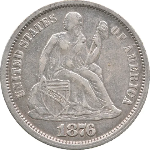 1876-CC Type 1 Seated Liberty Dime *4724