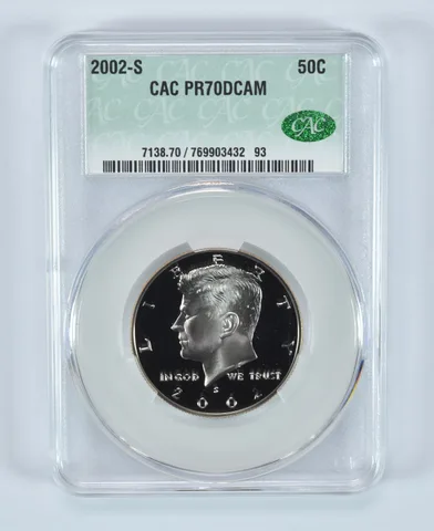 2002-S Kennedy Half Dollar PR70 DCAM CAC CACg