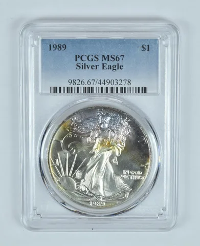 MS67 1989 American Silver Eagle - PCGS Insane Tone! a0827