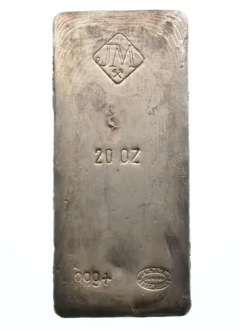 20 Oz Silver Bar Johnson Matthey Vintage Poured *3630