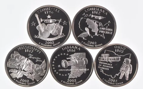 2002-S Washington State Quarters (clad) From Proof Set (5 coins)