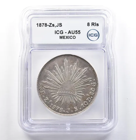 1878 Zs JS Mexico 8 Reales AU55 ICG *9883