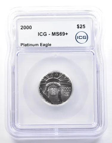 2000 $25 American Platinum Eagle 1/4 Oz Platinum MS69+ ICG