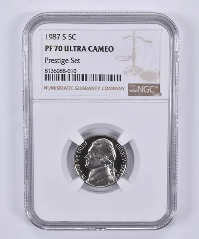 1987-S Jefferson Nickel Prestige Set PF70 UCAM NGC Brown Label