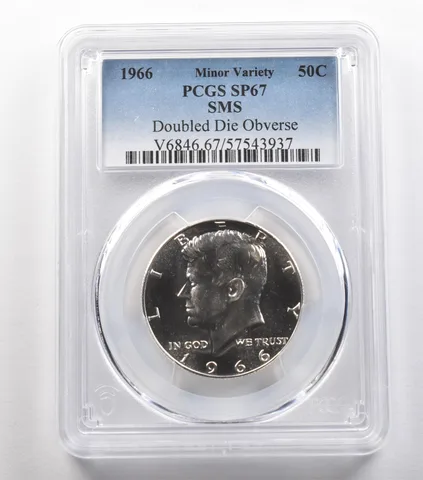 1966 Kennedy Half Dollar SMS Doubled Die Obverse SP67 PCGS *4844