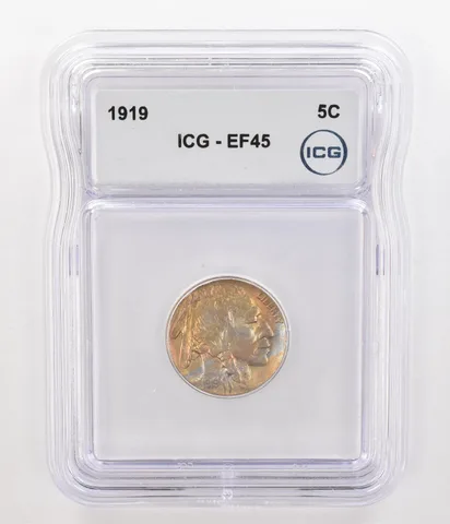 1919 Indian Head Buffalo Nickel EF45 ICG Beautiful Tone *4776