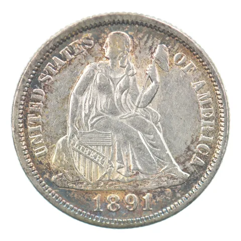 1891 Seated Liberty Dime Beautiful Tone *7552