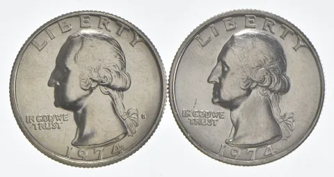 1974 P+D Washington Quarter Clad Unc Bundle