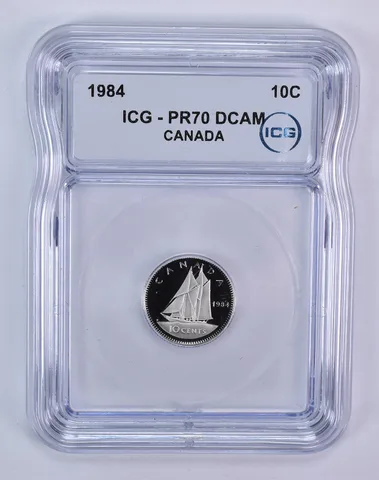 1984 Canada 10 Cents Bluenose PR70 DCAM ICG