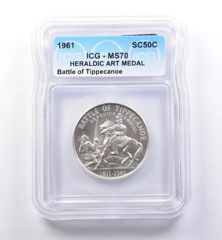 1961 So Called Half Dollar Battle Of Tippecanoe MS70 ICG *8393