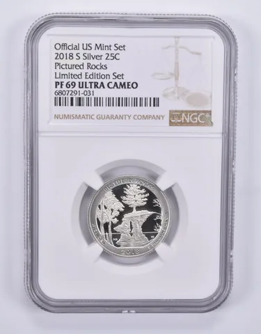 2018-S Quarter Silver Pictured Rocks Limited Edition Set PF69 UCAM NGC