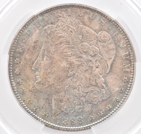 1888 Morgan Silver Dollar MS61 CAC CACg Beautiful Tone *2166