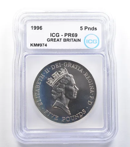 1996 Great Britain 5 Pounds KM#974 PR69 ICG *7858