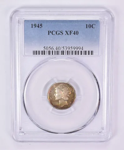 1945 Mercury Dime XF40 PCGS Beautiful Tone *1105
