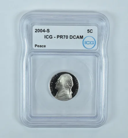 2004-S Jefferson Nickel Peace PR70 DCAM ICG
