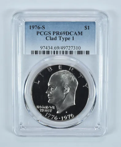 1976-S Eisenhower $1 Clad Type 1 PR69 DCAM PCGS Blue Label