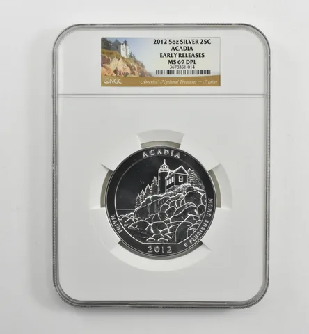 2012 5 Oz Silver Quarter America The Beautiful Acadia ER MS69 DPL NGC *1571