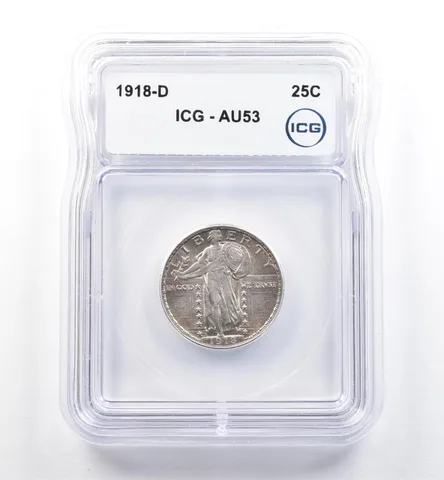 1918-D Standing Liberty Quarter AU53 ICG *6080