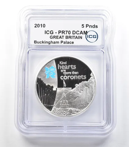 2010 Great Britain 5 Pounds Silver Buckingham Palace PR70 DCAM ICG a3691