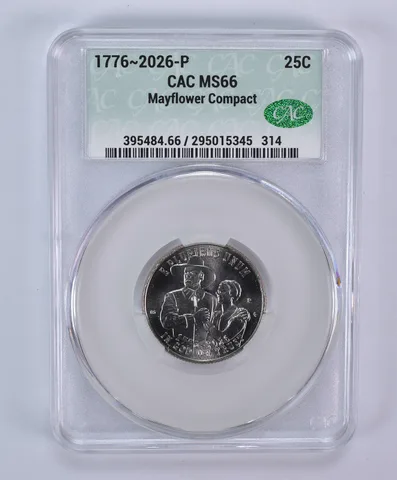 2026-P Mayflower Compact Quarter MS66 CAC CACg