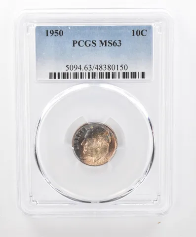 1950 Roosevelt Dime MS63 PCGS Beautiful Tone *2727