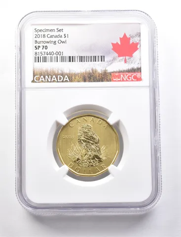 2018 Canada 1 Dollar Burrowing Owl Specimen Set SP70 NGC a7684