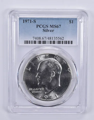 1971-S Eisenhower $1 Silver MS67 PCGS Blue Label