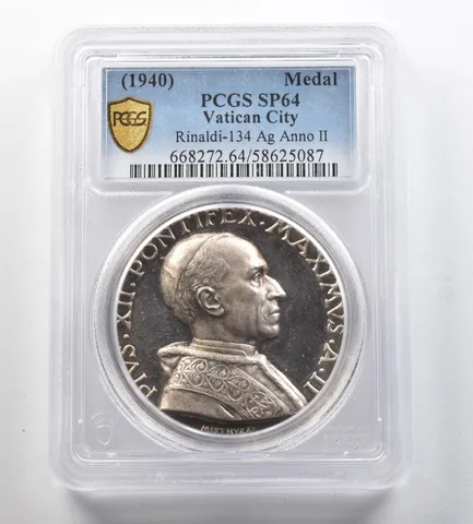 (1940) Vatican City Medal Rinaldi-134 Silver Anno II SP64 PCGS *7711