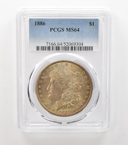 1886 Morgan Silver Dollar MS64 PCGS Beautiful Tone *6927