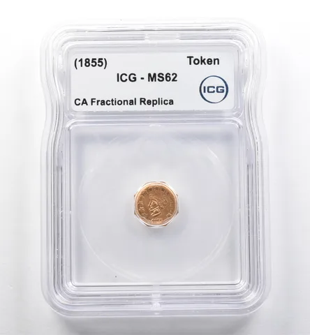 (1855) California Fractional Gold Token Indian Head 1/2 Dollar MS62 ICG *7442