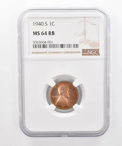 1940-S Lincoln Wheat Cent MS64 RB NGC Beautiful Tone *2955