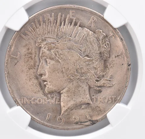 1921 Peace Silver Dollar High Relief Genuine NGC Beautiful Tone *1112