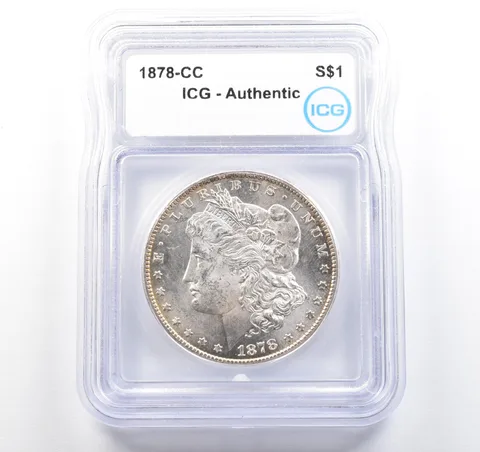 1878-CC Morgan Silver Dollar Authentic ICG a9726