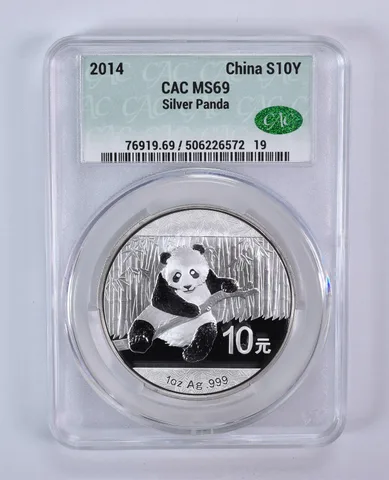 2014 China 10 Yuan Silver Panda MS69 CAC CACg