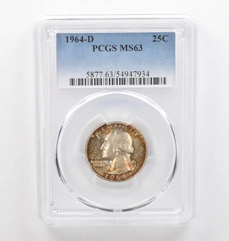 1964-D Washington Quarter MS63 PCGS Beautiful Tone *0306