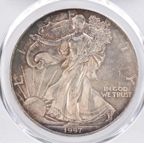 1997 American Silver Eagle MS63 PCGS Beautiful Tone *1508
