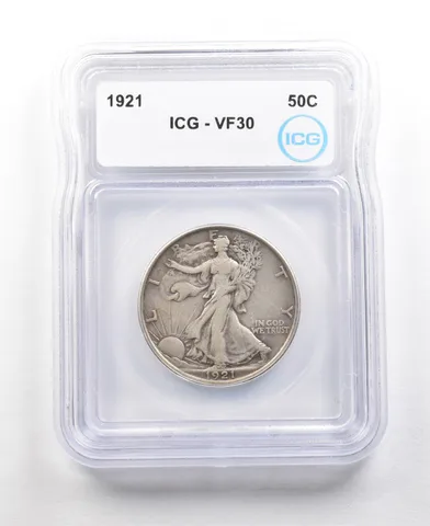 1921 Walking Liberty Half Dollar VF30 ICG *6315