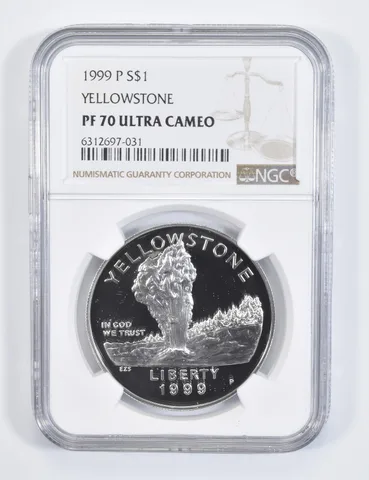 1999-P Yellowstone Park Commemorative Proof Silver Dollar PF70 NGC