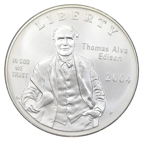 2004-P Unc Thomas Edison Commemorative Silver Dollar $1