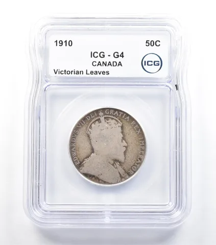 1910 Canada 50 Cents Victorian Leaves G4 ICG Lowball *5694