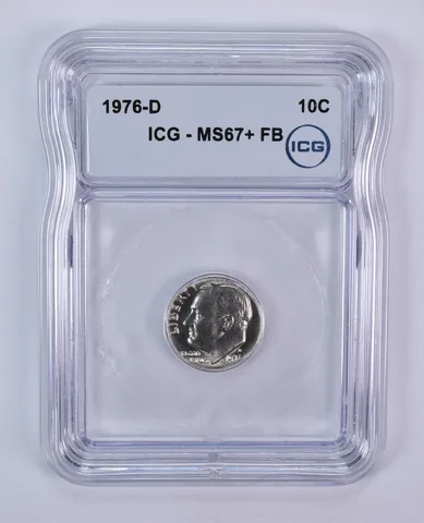 1976-D Roosevelt Dime MS67+ FB ICG