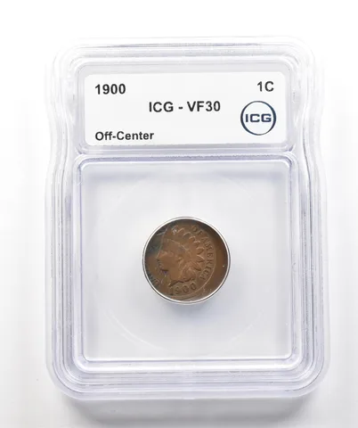 1900 Indian Head Cent Off-Center VF30 ICG a4303